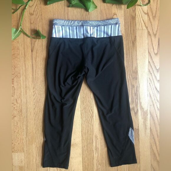 RBX Cropped Leggings Black White Stripe S - Picture 5 of 5